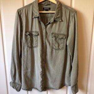 BUFFALO | Military Green Soft Button Down Size L